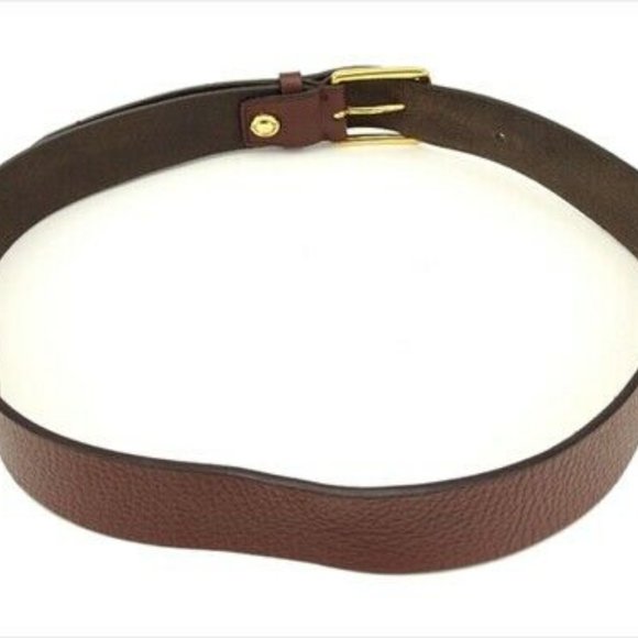 Dunhill belt Brown Gold Leather Gold Hardware Mens Authentic Used main image 7